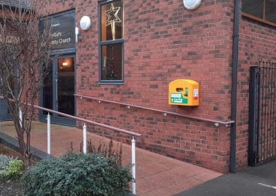 Defibrillator available outside the building