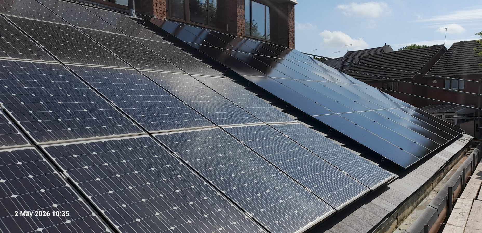 Photo of extended solar panel system