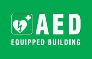 aed-equipped-building-sign Defibrillator on site notice